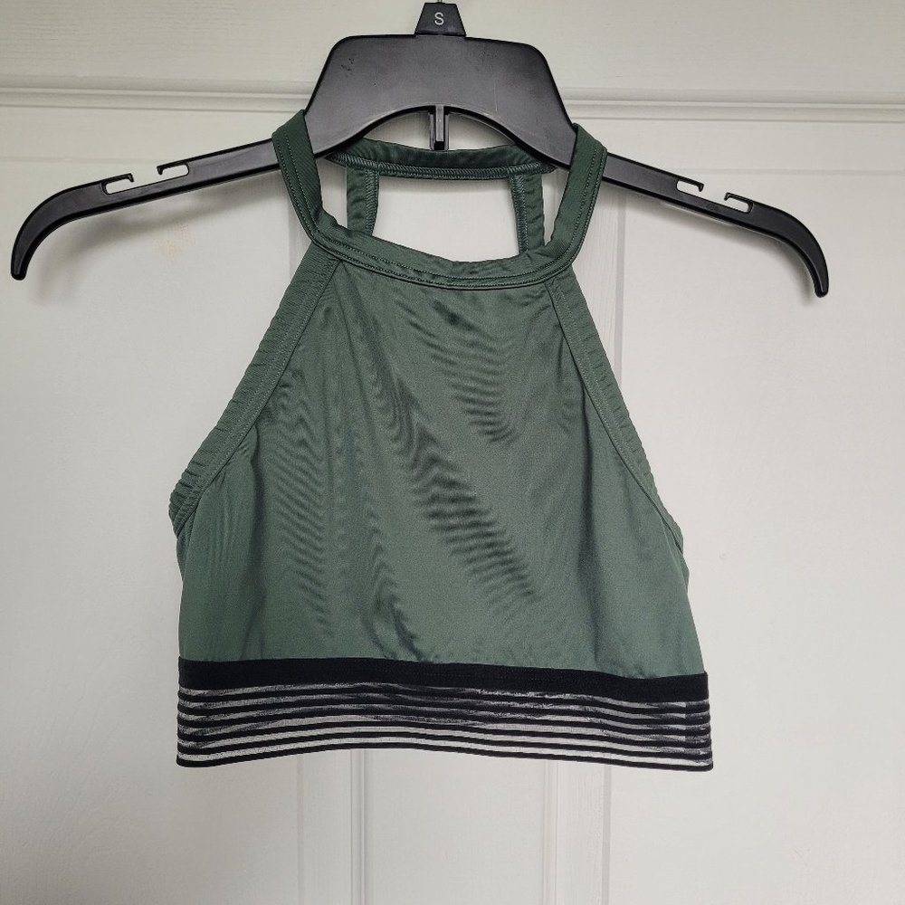 Victorias secret vsx high neck sports bra unlined mesh stripe medium